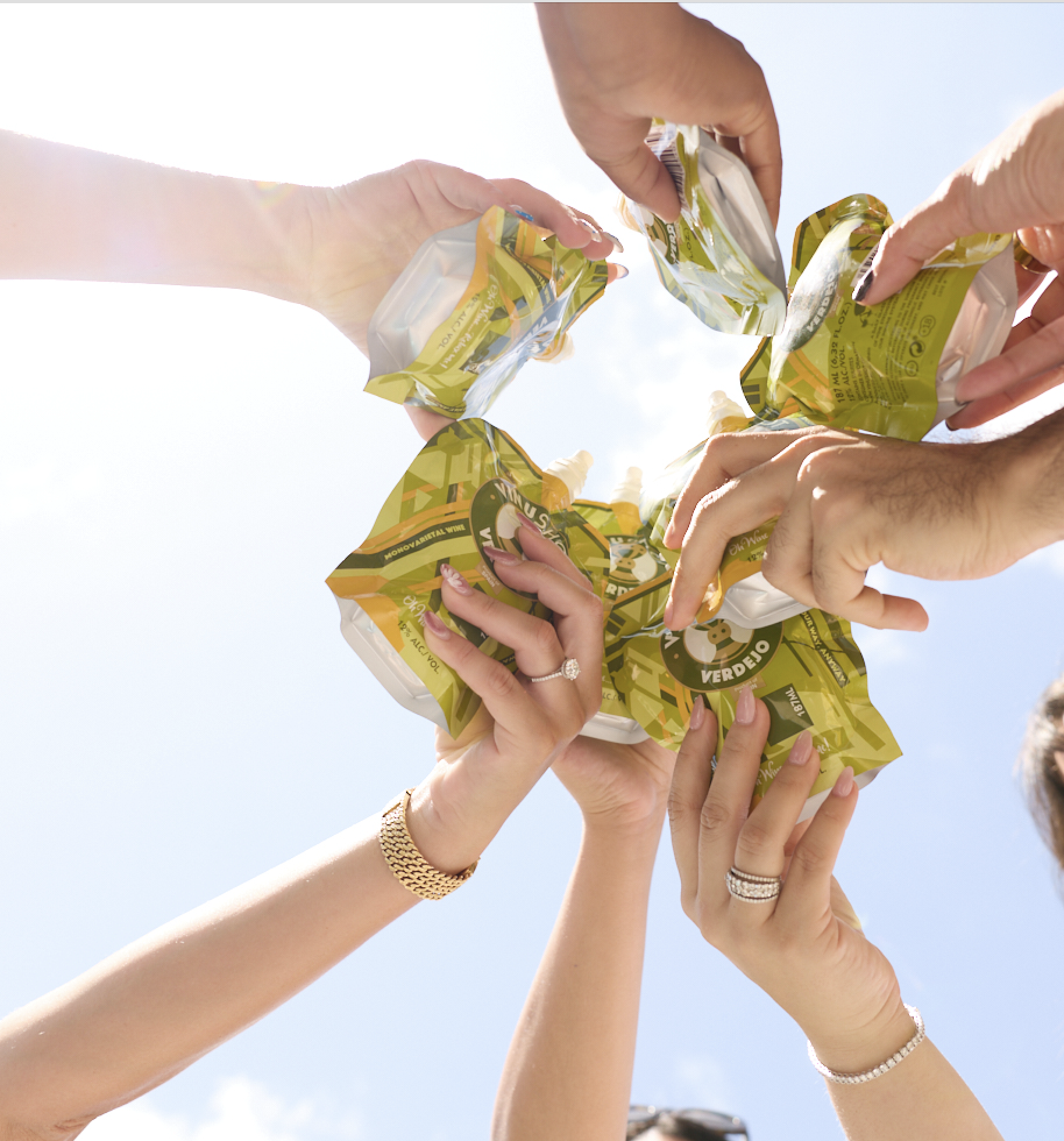 A toast with VinuShot pouches at an event